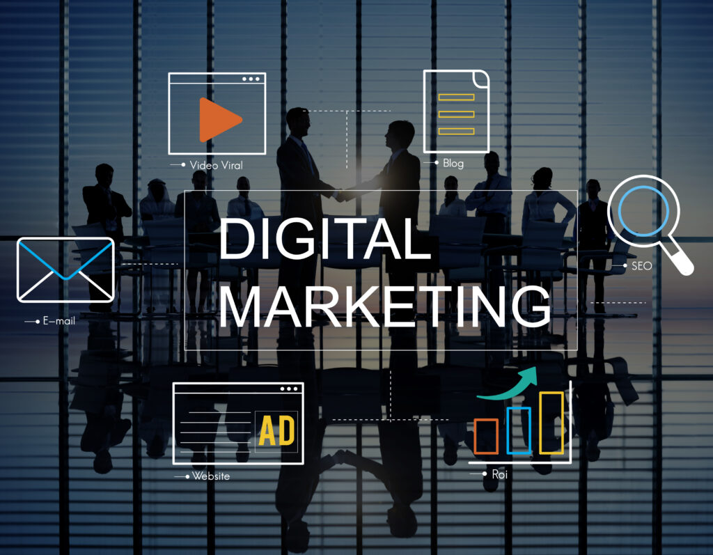 digital marketing media technology graphic concept