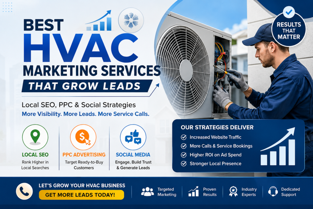 Best Hvac Marketing Services That Grow Leads with Local SEO, PPC & Social Strategies.