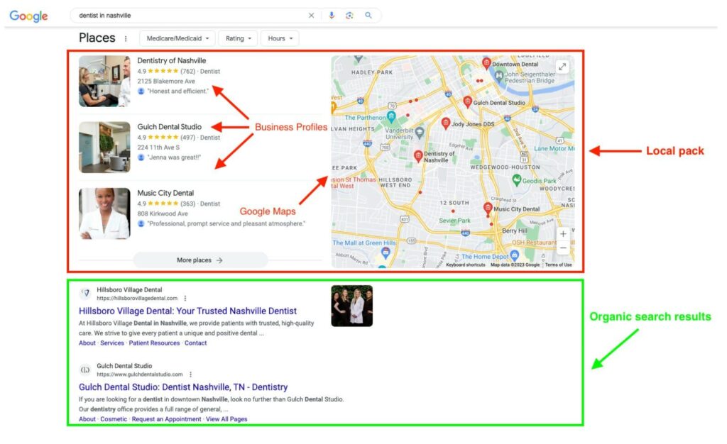 google my business in map