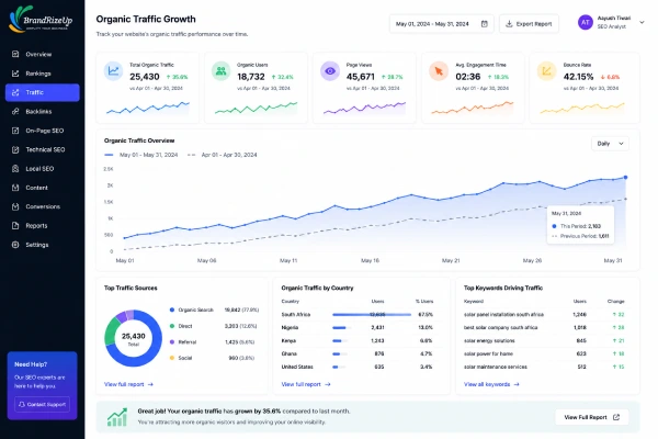 Organic Traffic growth